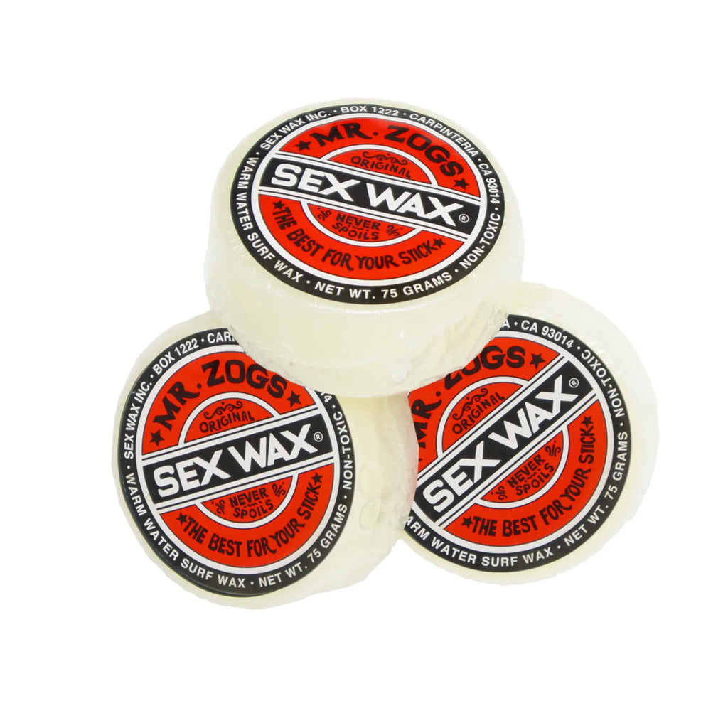 Sex Wax Surfboard Wax & Go Surf Sticker 3 Pack Coconut Scent Warm Water Formula