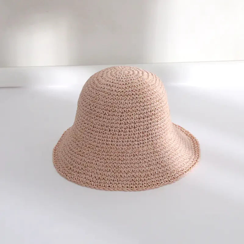 Breathable Sun-proof Straw Bucket Hat for Women