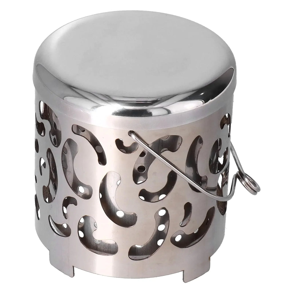 Camping Heating Cover Outdoor Mini Warmer Cover Stainless Steel Camping Stove Portable Warming Stove Cover for Outdoor Backpackers Hiking Picnic Barbecue Camping Equipment