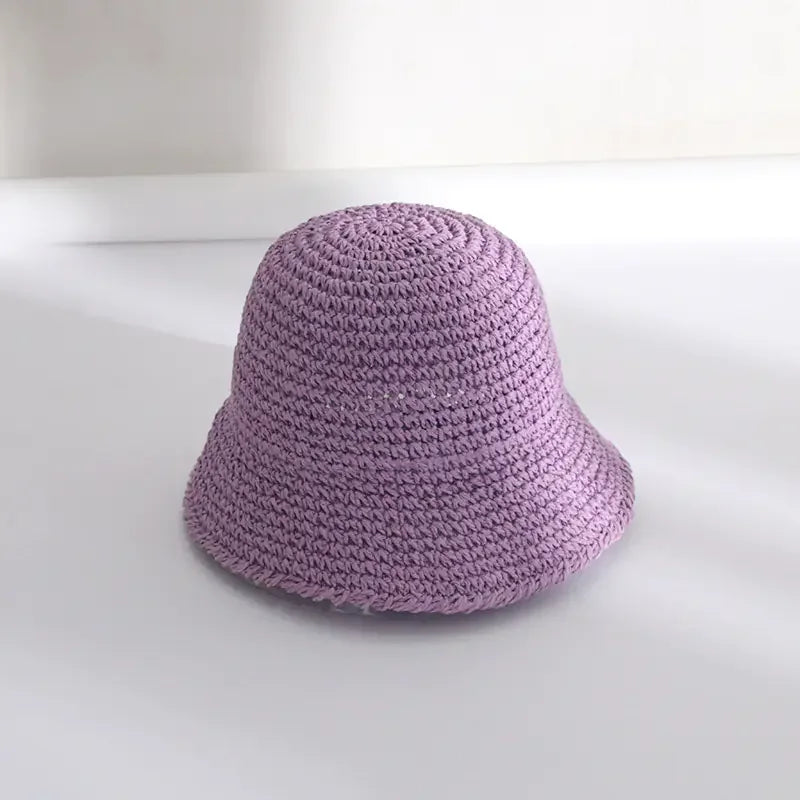 Breathable Sun-proof Straw Bucket Hat for Women