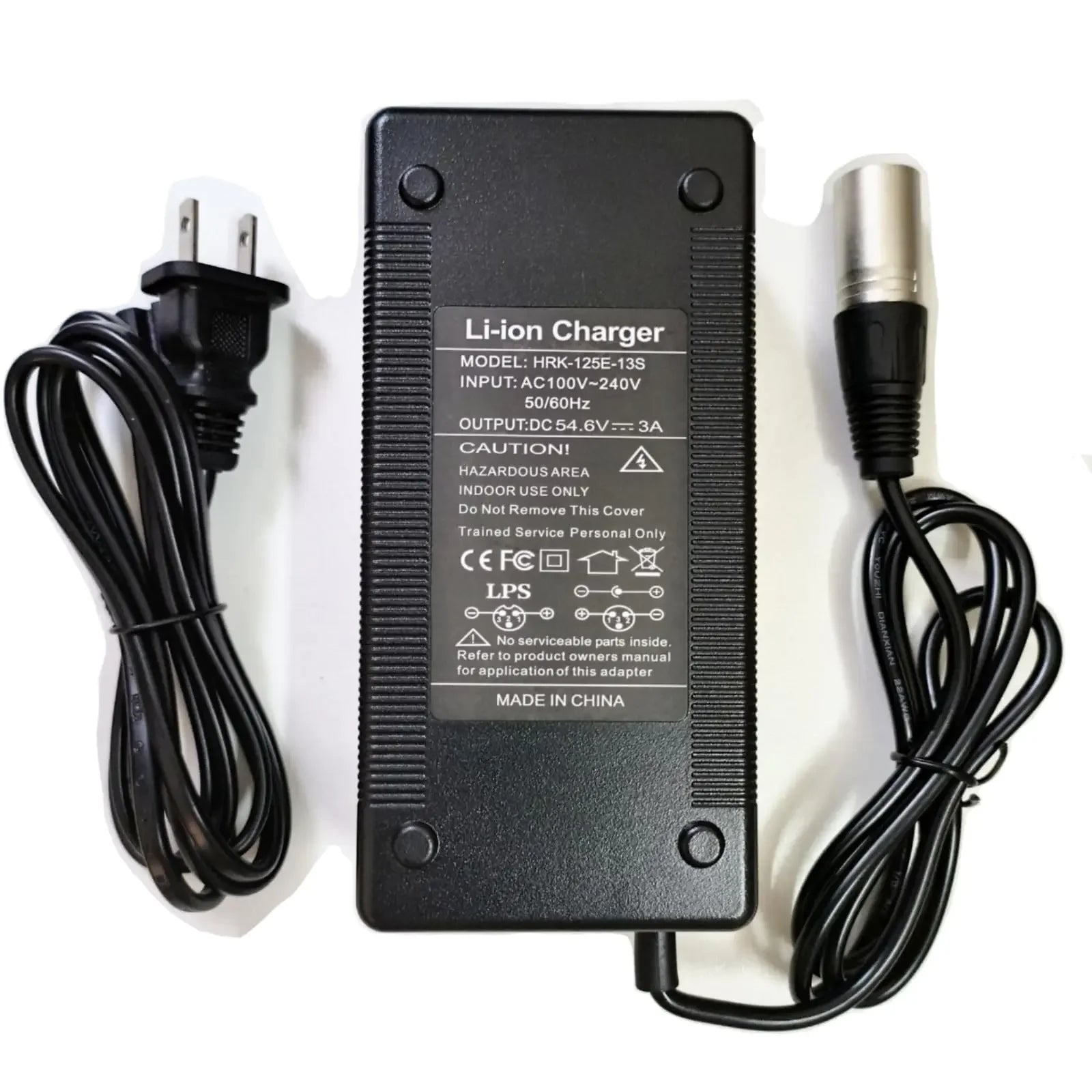 [Verified Fit] 48V Electric Bike Scooter Charger 3-Pin XLR for Heybike Mars/Ranger Ecotric Hammer 48V Fat Rad Power eBikes Raleigh Pedego eBikes Freego Scooter [7.5 ft Long Cord]