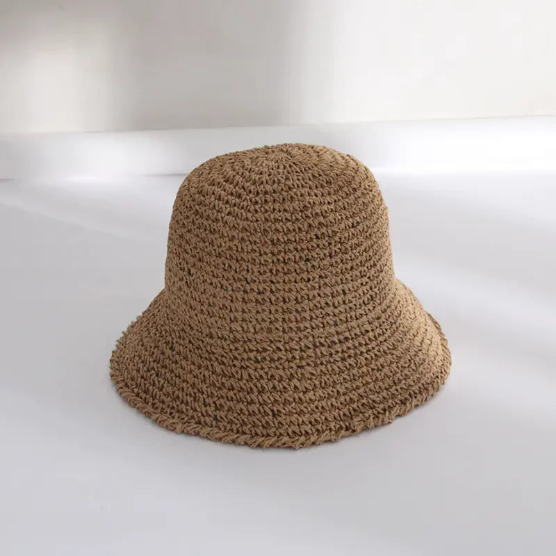 Breathable Sun-proof Straw Bucket Hat for Women