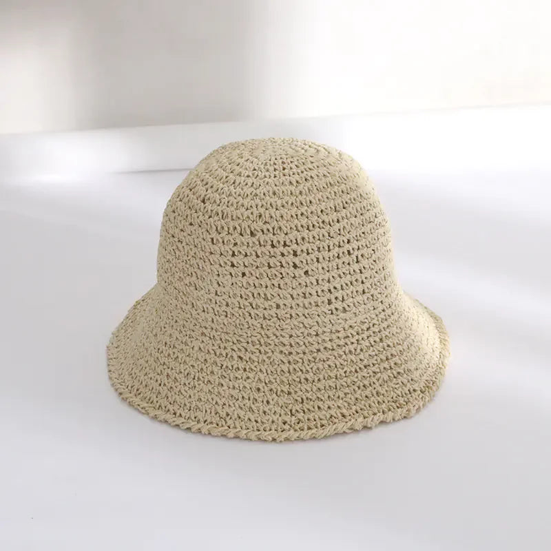 Breathable Sun-proof Straw Bucket Hat for Women
