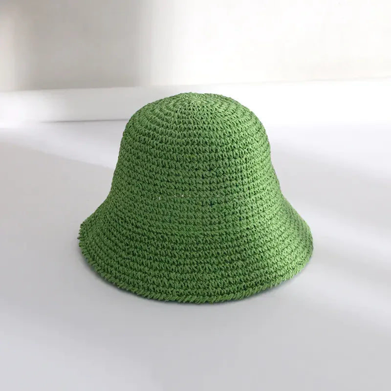 Breathable Sun-proof Straw Bucket Hat for Women