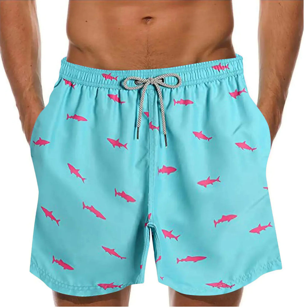 Men's Casual Printed Beach Shorts and Swimming Trunks