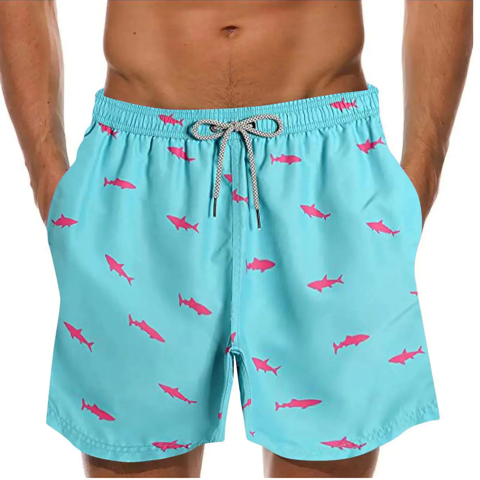 Men's Casual Printed Beach Shorts and Swimming Trunks