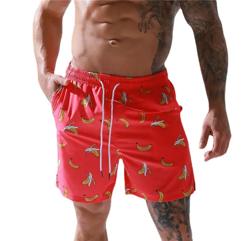 Printed Five-Point Swimming Trunks for Surfing