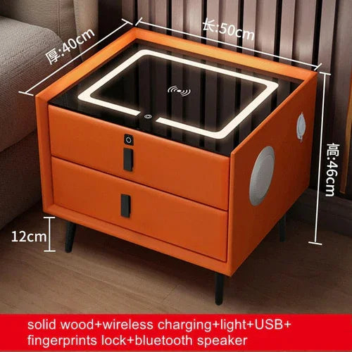 Smart Bedside Table with Wireless USB Charging Creative
