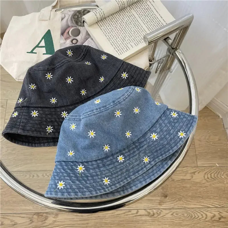 Japanese Style Daisy Flower Bucket Hat