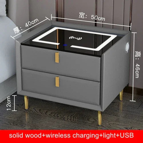Smart Bedside Table with Wireless USB Charging Creative