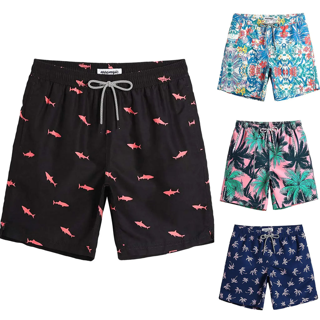 Men's Casual Printed Beach Shorts and Swimming Trunks