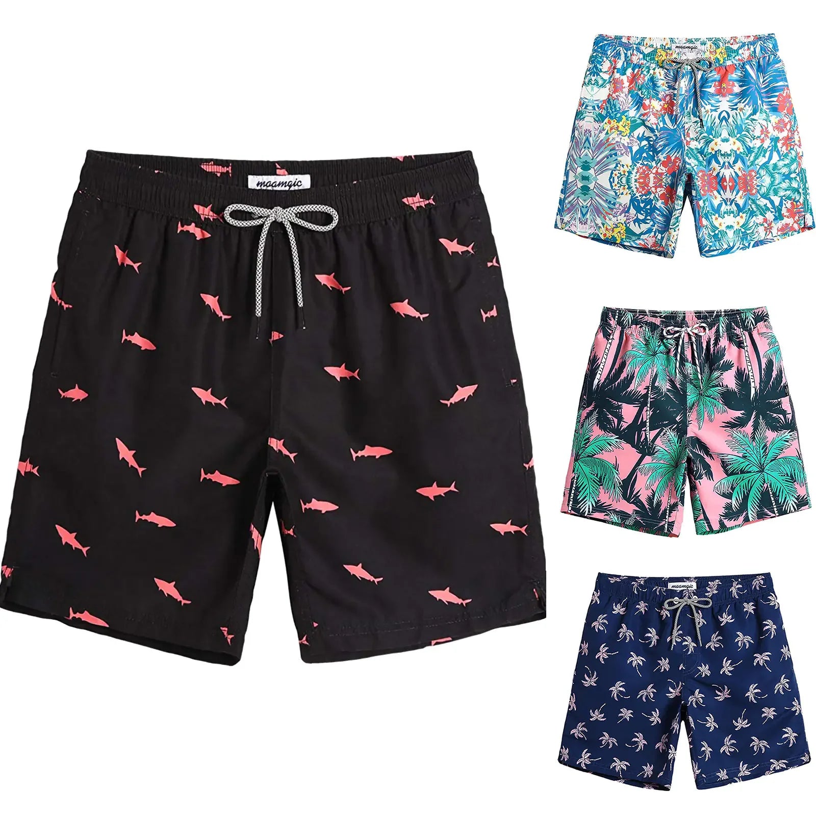 Men's Casual Printed Beach Shorts and Swimming Trunks