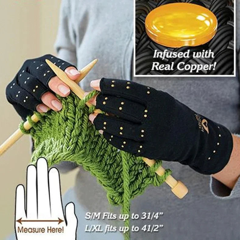 Copper Fiber Sports Half-Finger Recovery Gloves