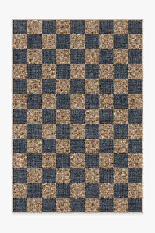 Checkerboard Soft Navy Re-Jute Rug