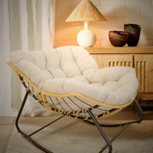 Cozy Retreat Modern Rattan Papasan Chair