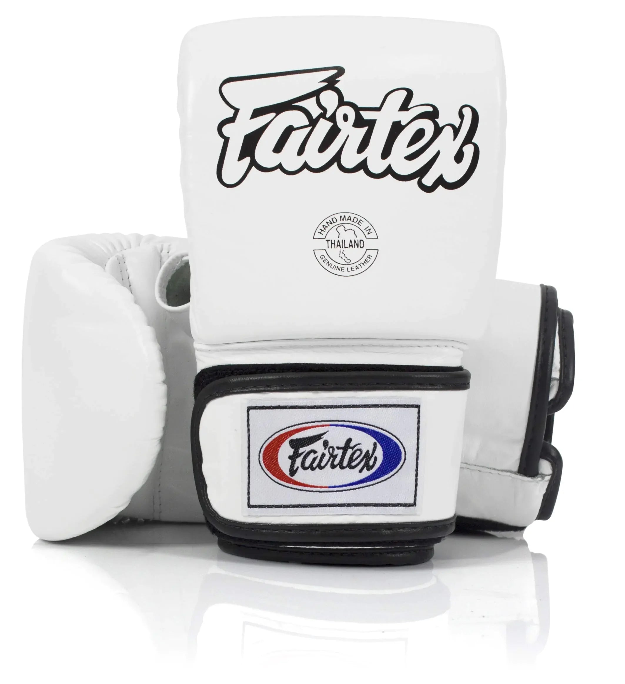 Fairtex TGO3 Muay Thai Boxing Gloves for Men Women Kids | Special Open Thumb Design | MMA Gloves| Premium Quality Light Weight & Shock Absorbent Boxing Gloves (White/XLarge)