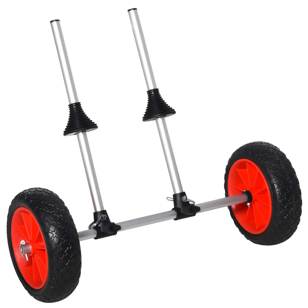 Soozier Kayak Cart Trolley Trailer Kayak Wheels with Strong Aluminum Frame Adjustable Width Crossbar & Large Tires