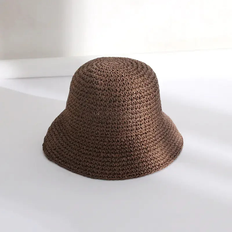 Breathable Sun-proof Straw Bucket Hat for Women