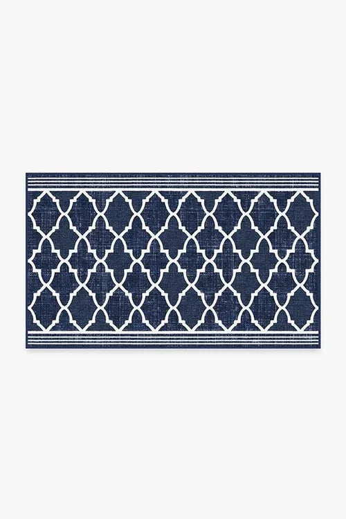 Outdoor Varia Trellis Royal Blue Rug
