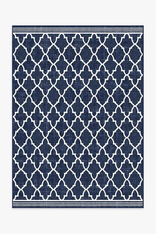 Outdoor Varia Trellis Royal Blue Rug