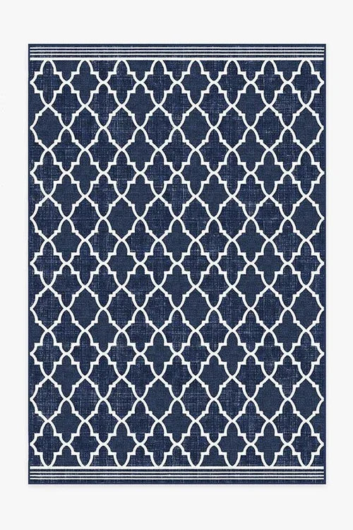 Outdoor Varia Trellis Royal Blue Rug