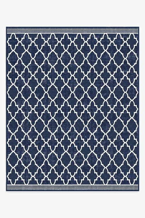 Outdoor Varia Trellis Royal Blue Rug