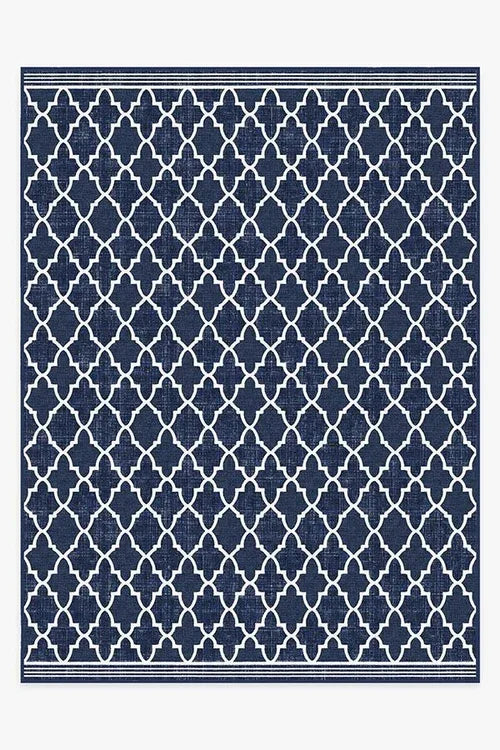 Outdoor Varia Trellis Royal Blue Rug